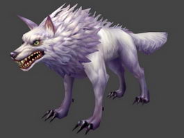 Anime White Wolf 3d model preview