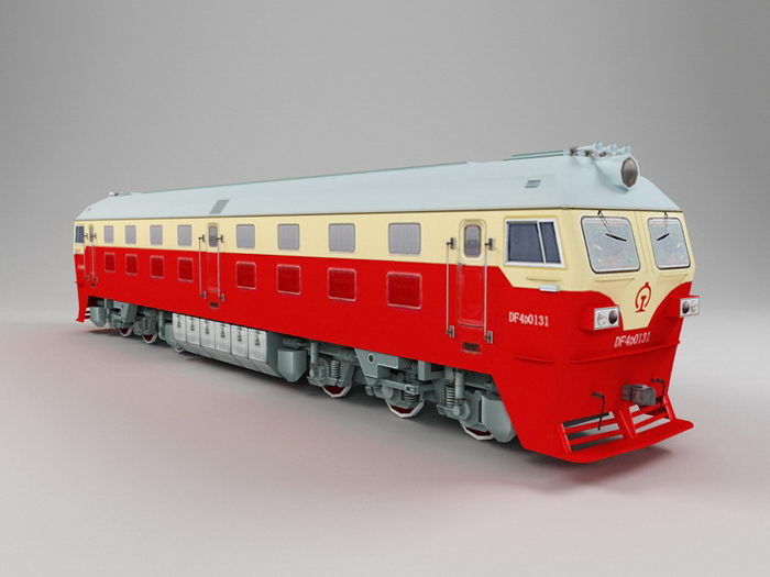 China Railway DF4 Locomotive 3d rendering