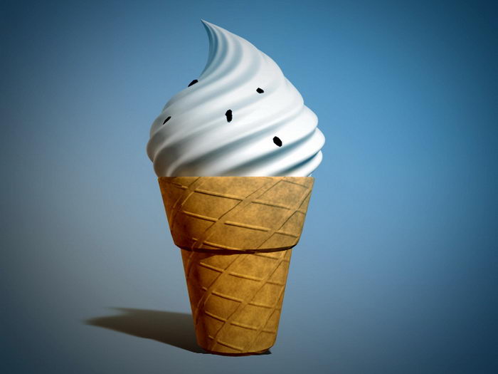 Ice Cream Cone 3d model Maya files free download