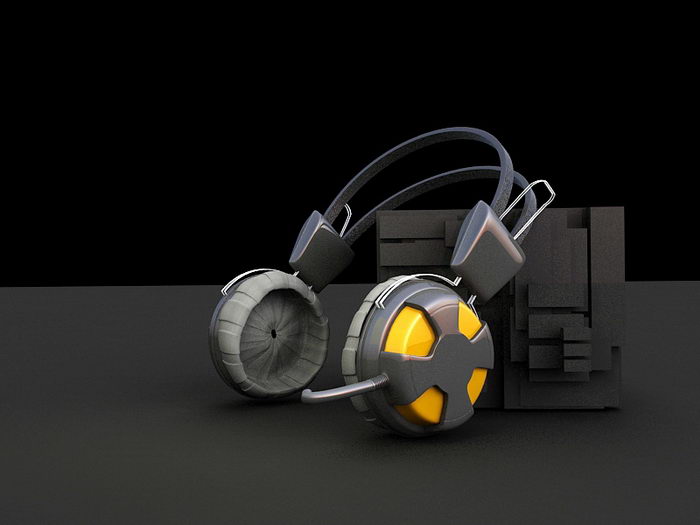 Music Headphone 3d rendering