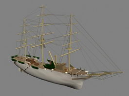 Barque Ship 3d model preview