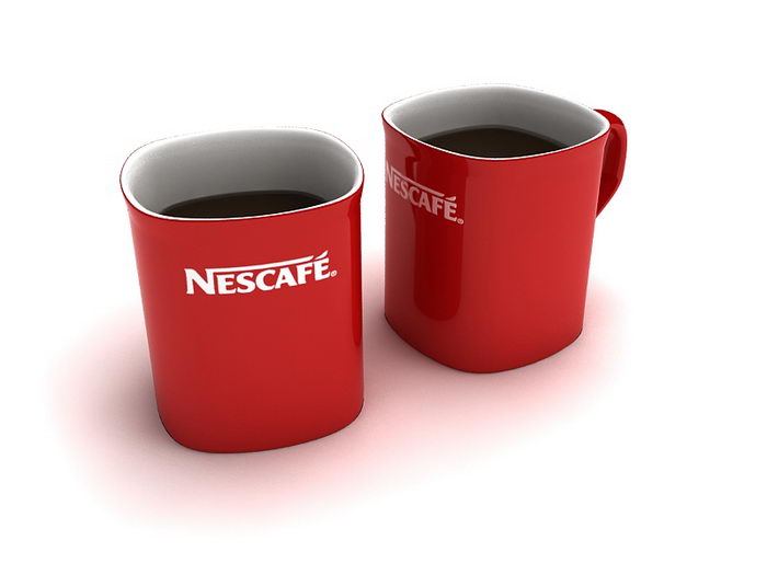Nescafe Red Mugs 3d rendering