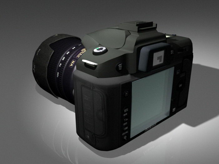 Nikon D90 DSLR 3d rendering