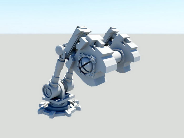 Animated Robot Arm 3d rendering