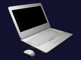 Laptop and Mouse 3d model preview