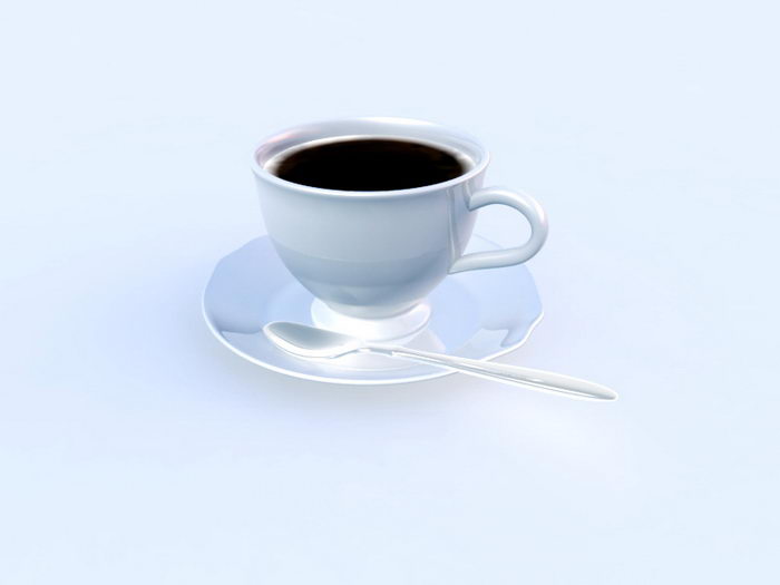 Coffee and Spoon 3d rendering