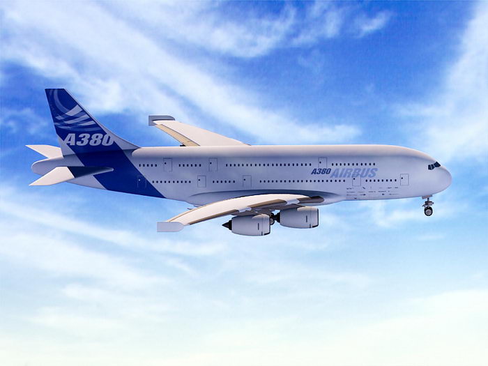 Airbus A380 3d rendering