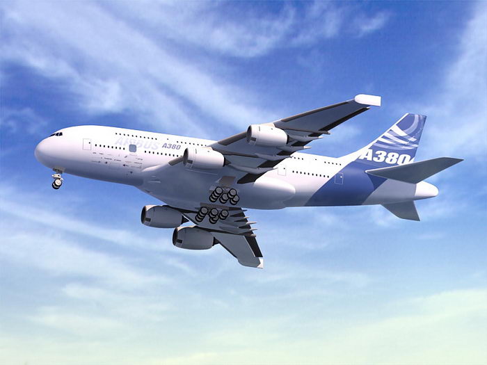 Airbus A380 3d rendering