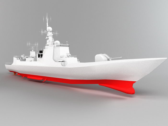 Type 052C Destroyer 3d rendering