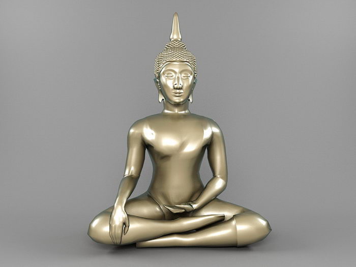 Thai Bodhisattva Statue 3d rendering