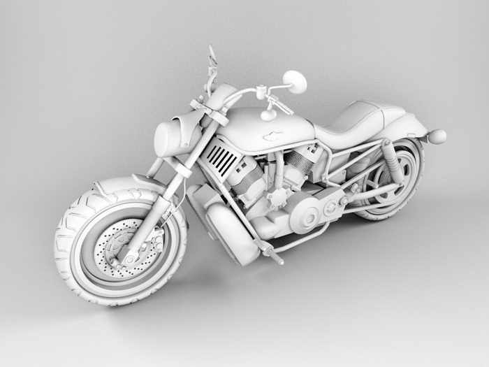 Harley-Davidson Cruiser Motorcycle 3d rendering