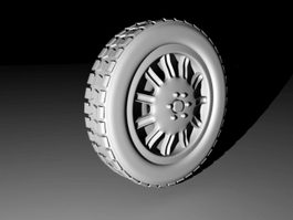 Truck Wheel 3d model preview