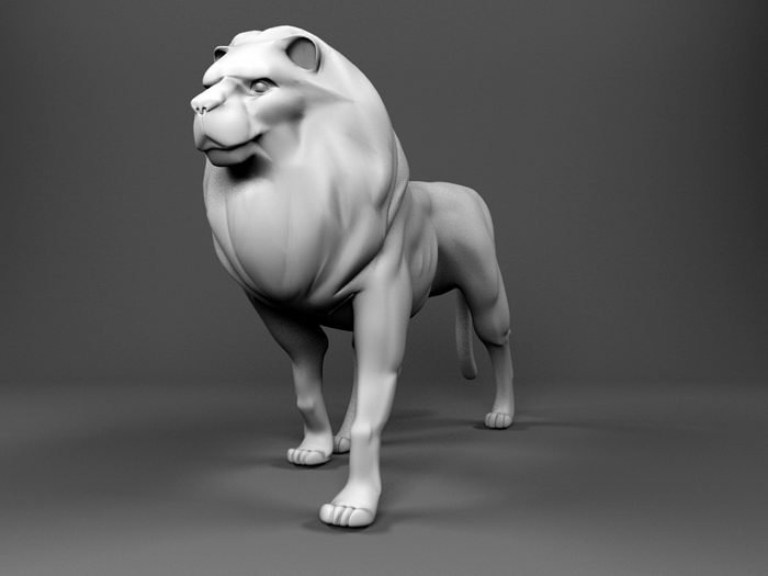 Large Lion Statue 3d rendering