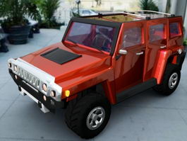 Hummer H1 Red 3d preview