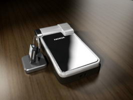 Nokia N93 and Bluetooth Headset 3d model preview