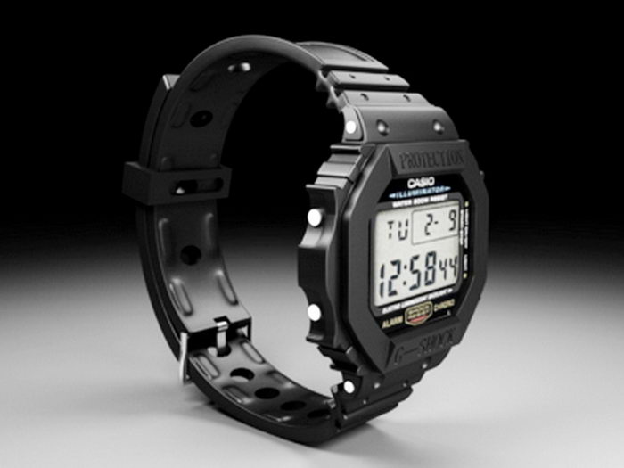 Casio Digital Watch 3d rendering