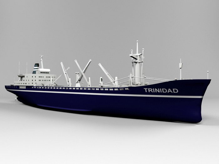 Cargo Ship 3d rendering