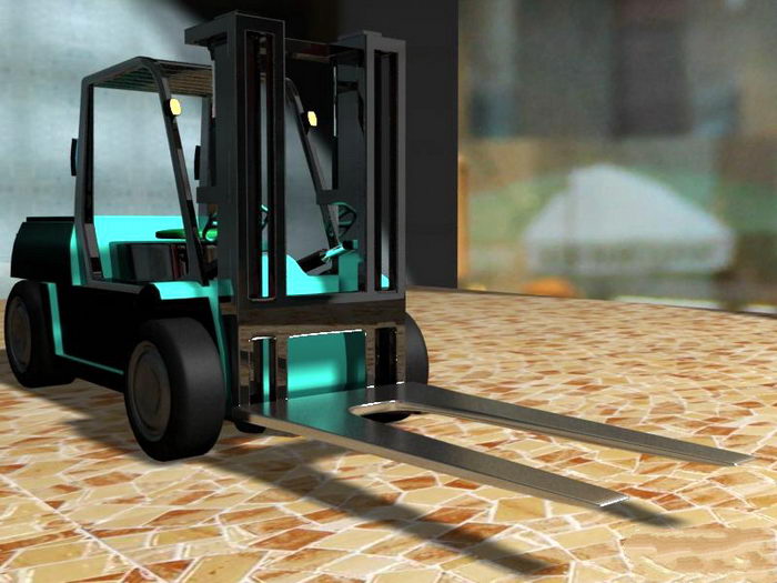 Industrial Forklift Truck 3d rendering
