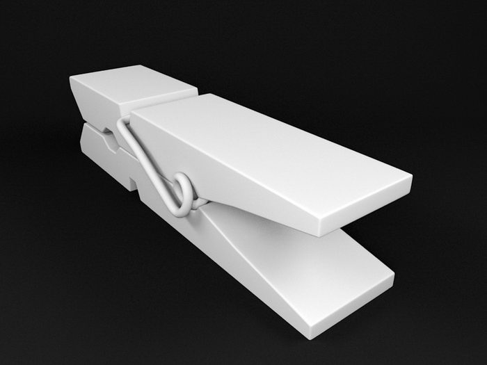 Wooden Clothespin 3d rendering