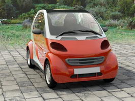 Red microcar 3d model preview