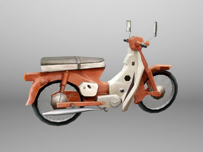 Antique Motorcycle 3d rendering