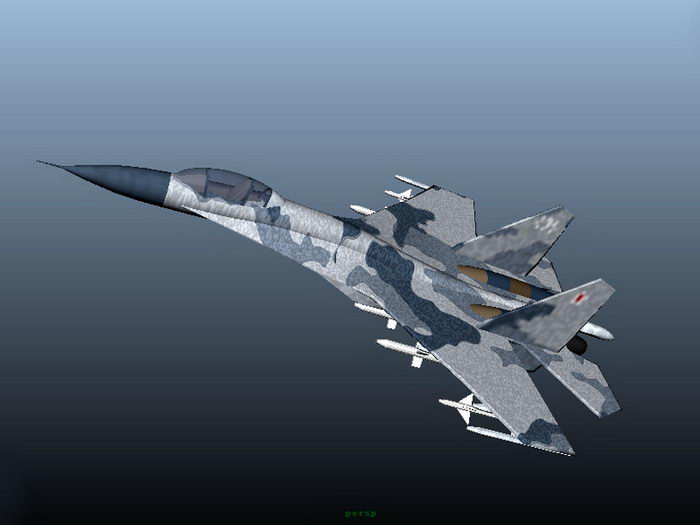 Su-27 Plane 3d rendering