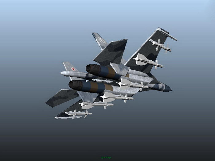 Su-27 Plane 3d rendering