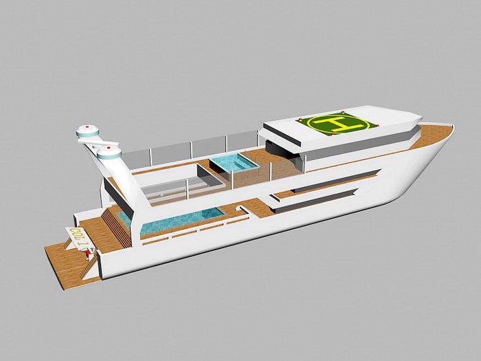 Super Yacht 3d rendering