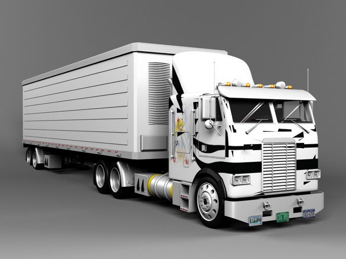 Freightliner Semi Truck 3d model 3D Studio,3ds Max files free