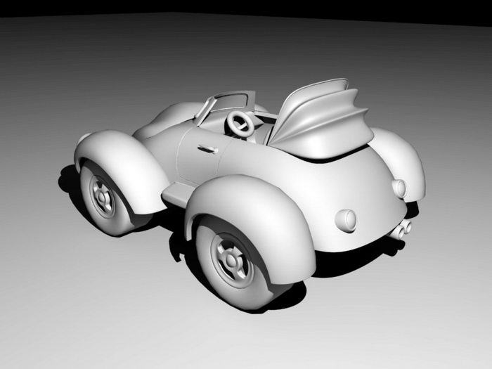Cartoon Cconvertible Car 3d rendering