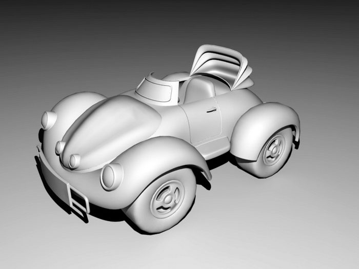 Cartoon Cconvertible Car 3d rendering