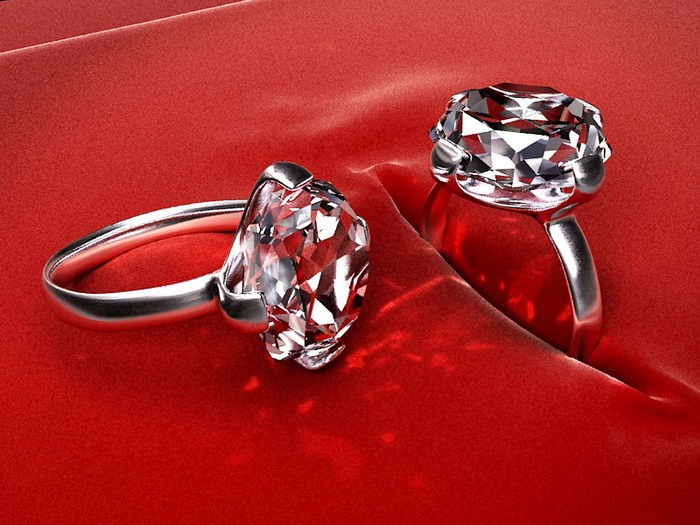 Diamond Rings 3d rendering