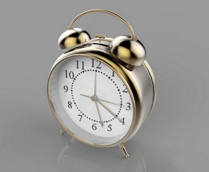 Antique Alarm Clock 3d rendering