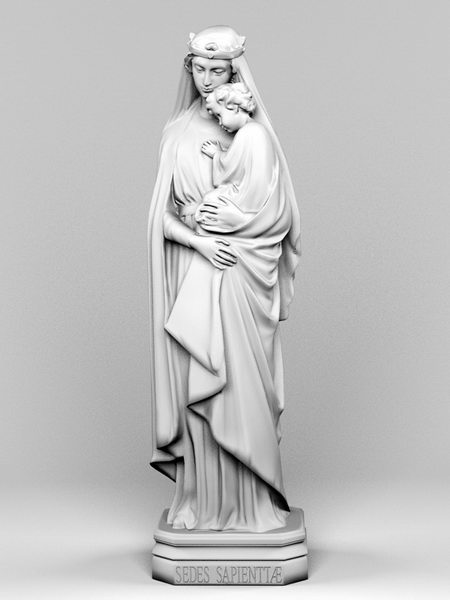 Statue of Virgin Mary 3d rendering