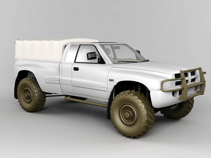 Army Dodge Ram Pickup 3d rendering