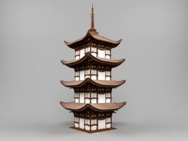 Japan Pagoda 3d model preview