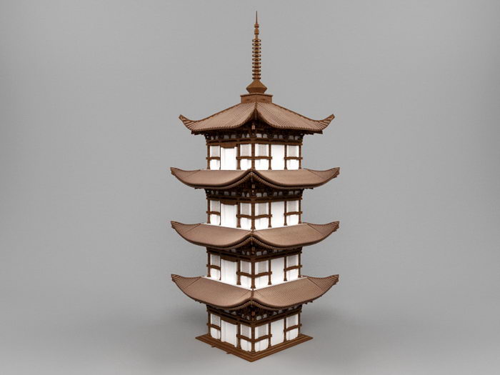 Japan Pagoda 3d rendering