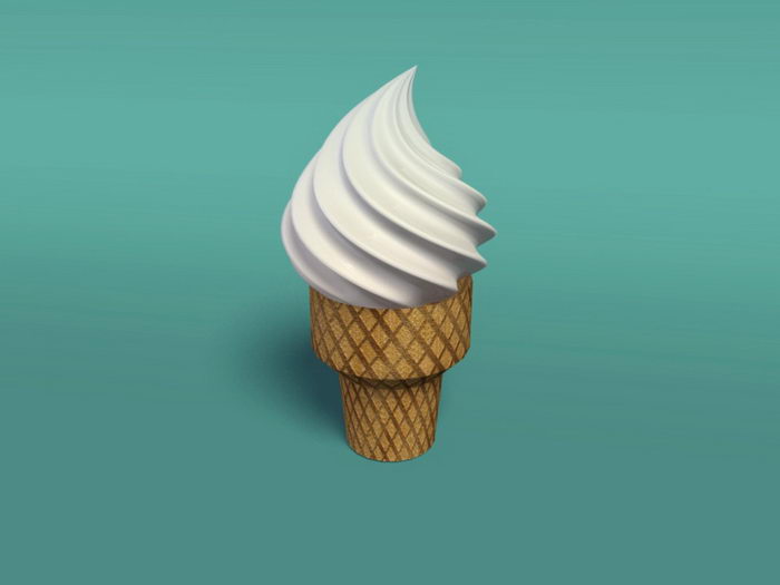 Ice Cream Cone 3d rendering