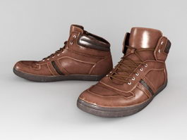 Leather Work Boots 3d preview