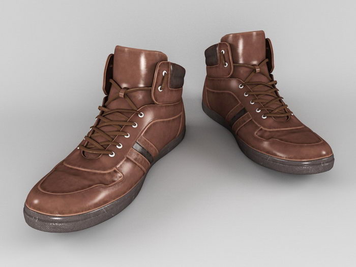 Leather Work Boots 3d rendering