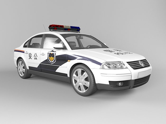 China Police Car 3d rendering