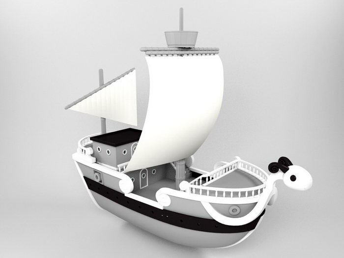 Going Merry Ship 3d rendering