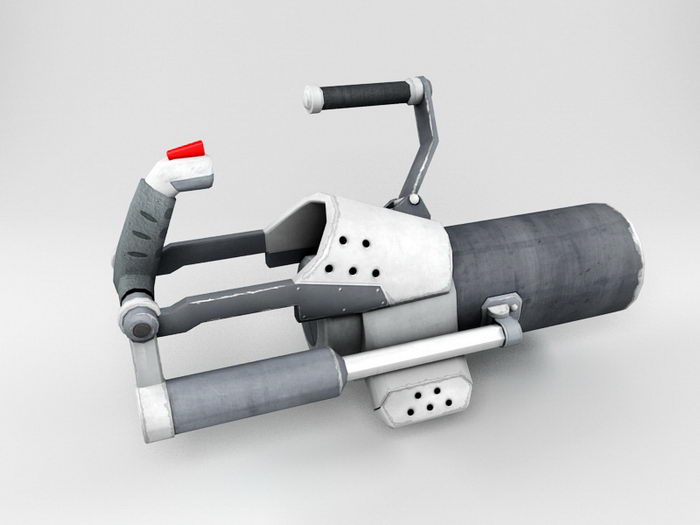 Futuristic Mortar Weapon 3d rendering