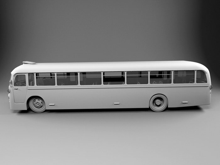 Vintage Bus 3d rendering