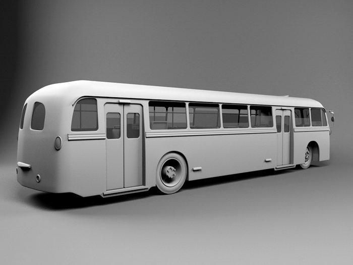 Vintage Bus 3d rendering