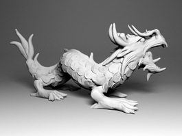 China Dragon Statue 3d model preview
