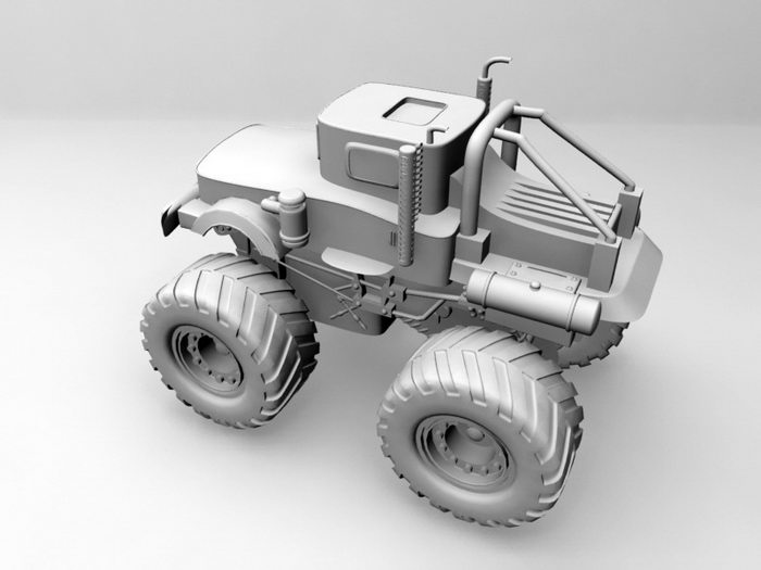 Off-Road Tractor 3d rendering
