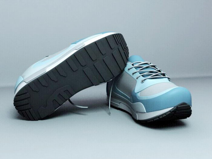 Light Blue Sneakers 3d rendering