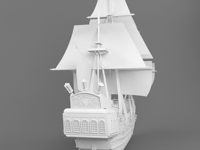 Black Pearl Pirate Ship 3d rendering