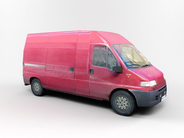 Red Van 3d rendering